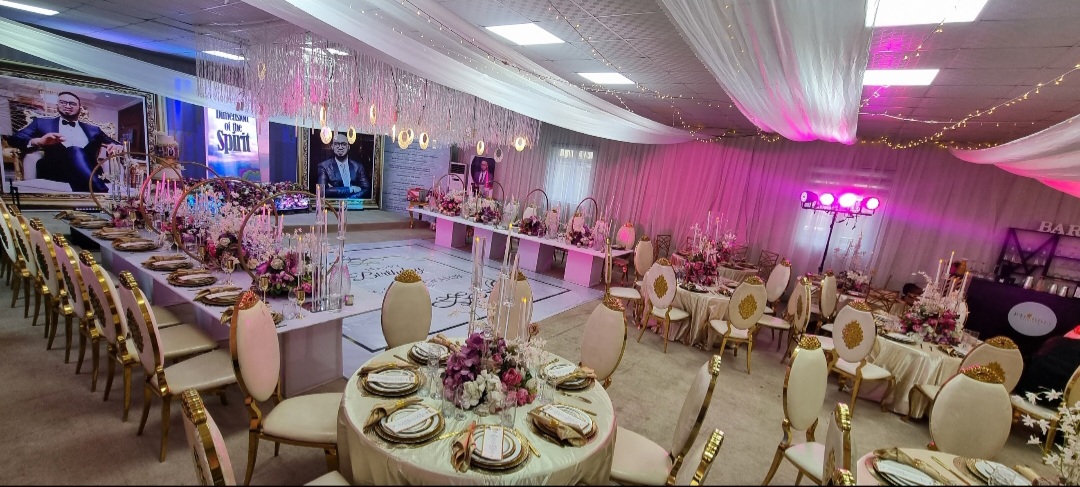 Champagne Gold Table Covers for Rent in Lagos