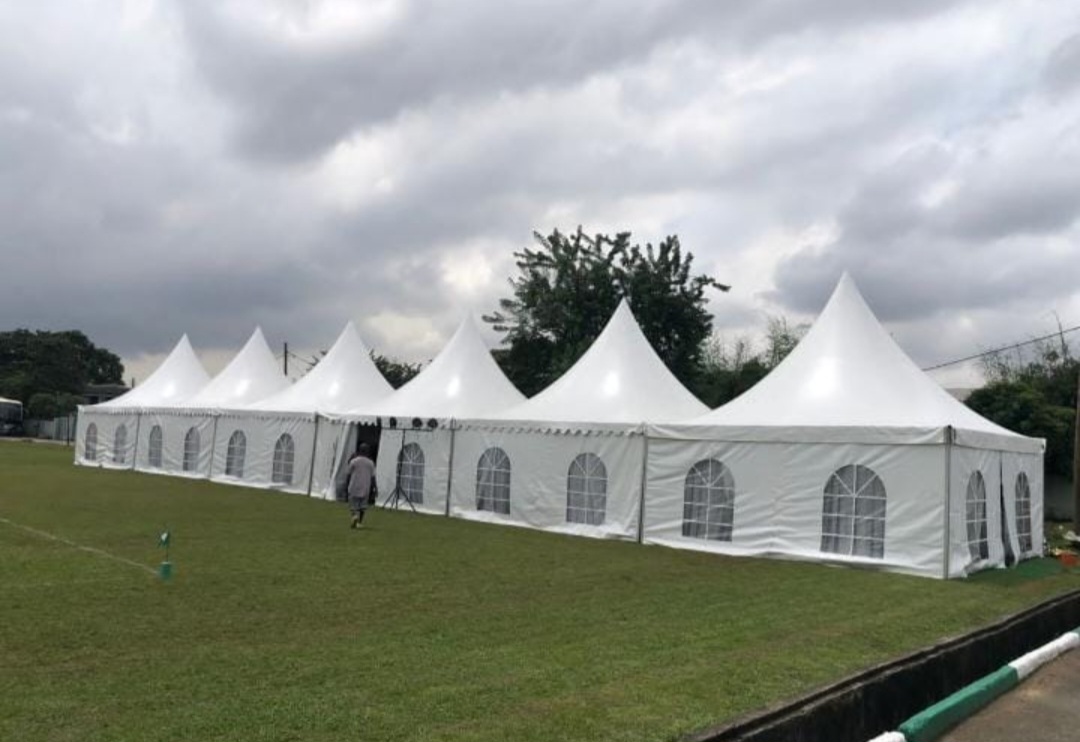 20/120ft Pagoda Tent with Sidewalls for Rent in Lagos – Spacious Luxury Shelter