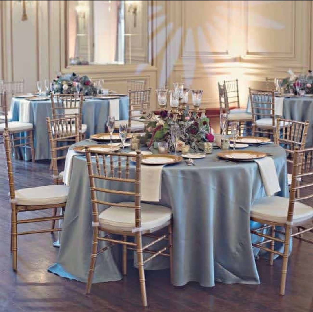 Powder Blue Table Covers for Rent in Lagos – Soft & Elegant Event Linen