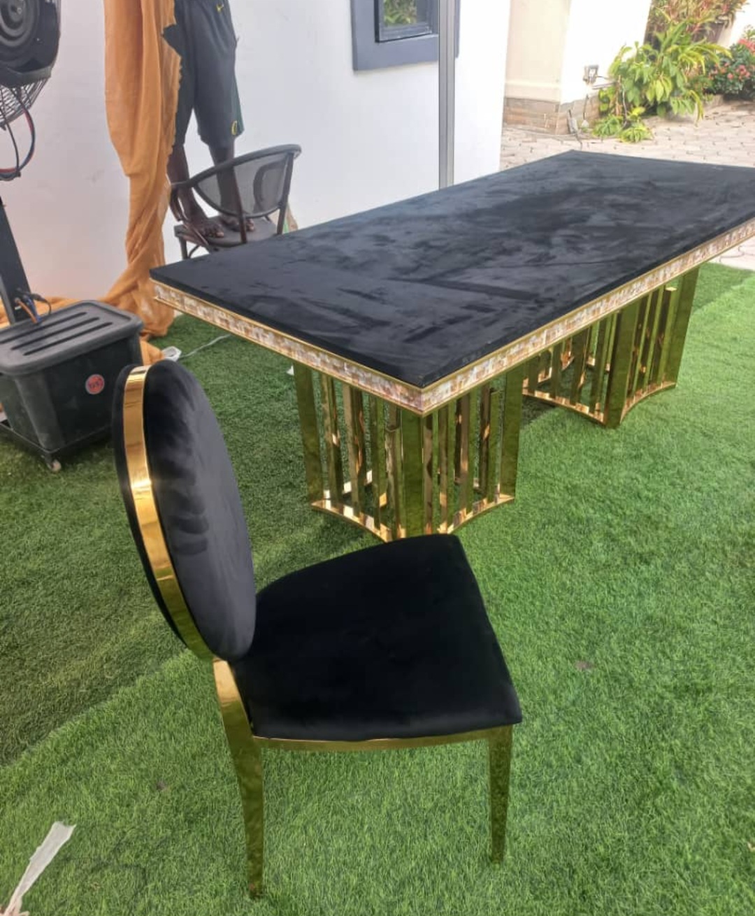 Black Top Velvet VIP Table for Rent in Lagos – Elegant VIP Furniture Hire