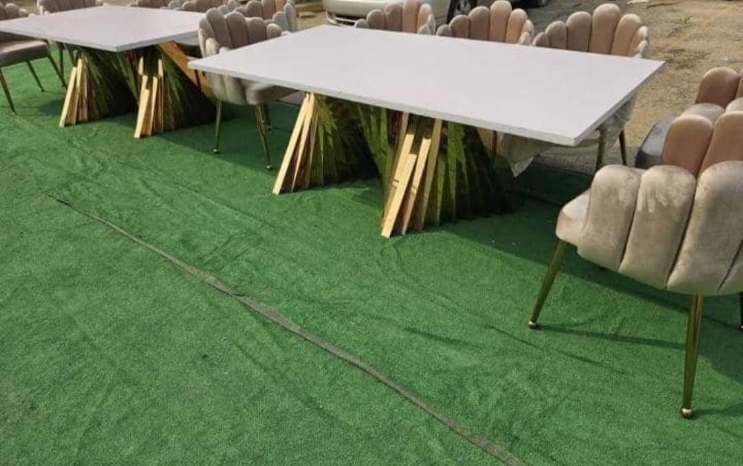 VIP Gold Legs Table Rental in Lagos – Premium Furniture for Special Occasions