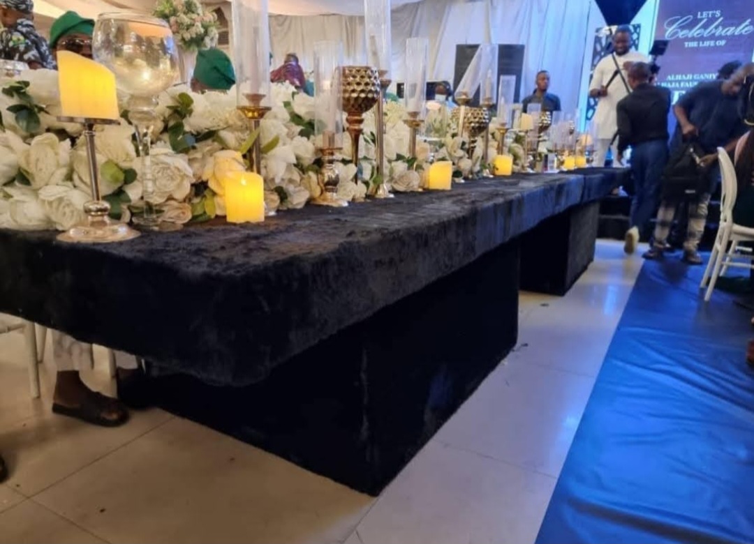 Black Velvet VIP Event Table for Rent in Lagos – Premium Guest Seating
