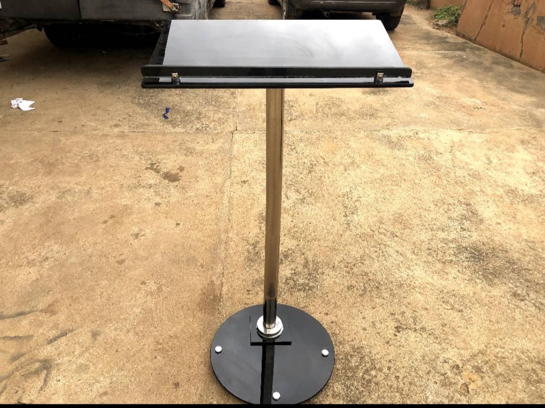 Black Pole Podium available for hire in Lagos – Premium Stage & Event Presentation